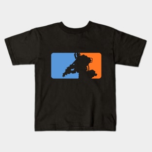 Shoot the Runner-Major League Titanfall 2 (Blue, Transparency, Orange) Kids T-Shirt